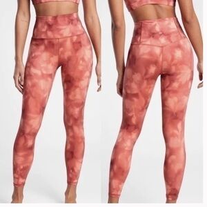 Athleta Elation Tight - Orange Tie Dye XS